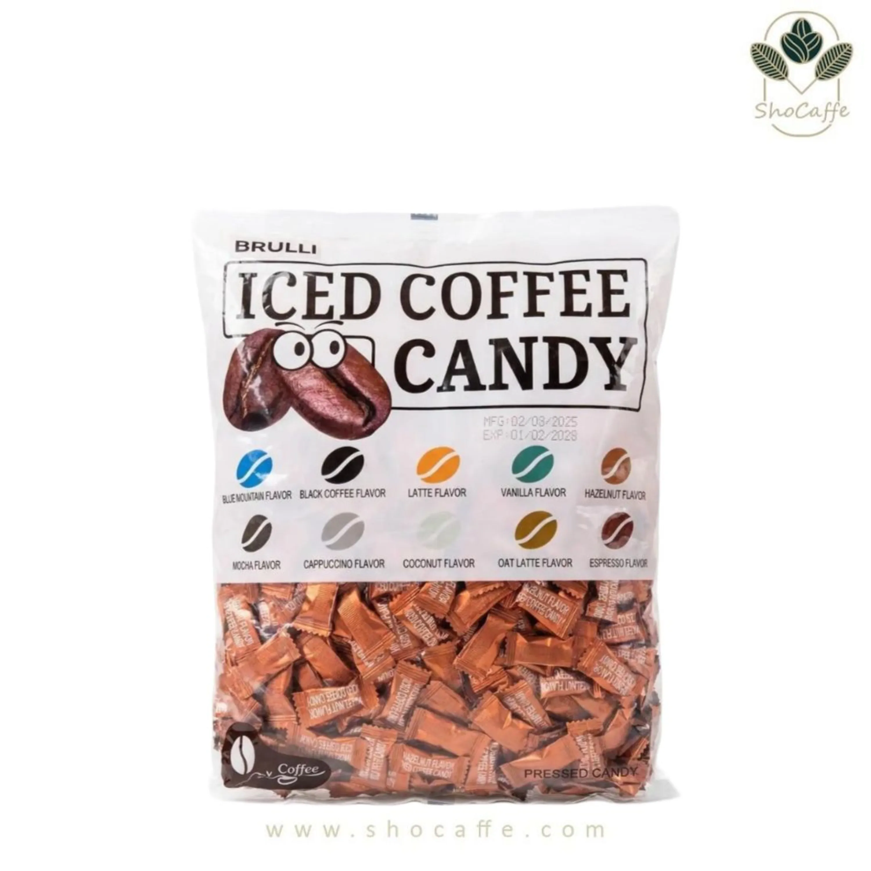 قرص قهوه آیس کافی کندی با طعم فندق Iced Coffee Candy Hazelnut - یک کیلوگرمی